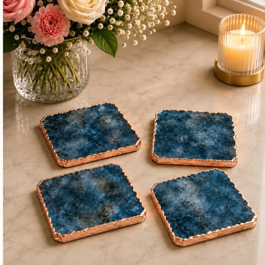 Kambaba Jasper Organic Edge Coasters – Set of 4
