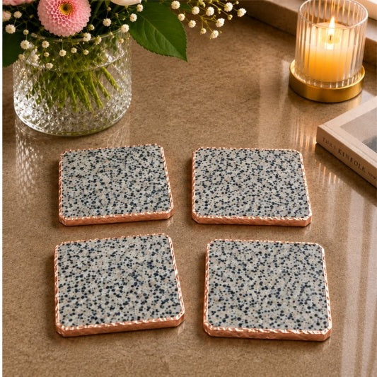 Dalmatian Jasper Organic Edge Coasters – Set of 4