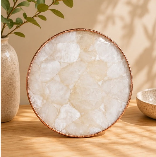 Clear Crystal Agate Cheese Platter