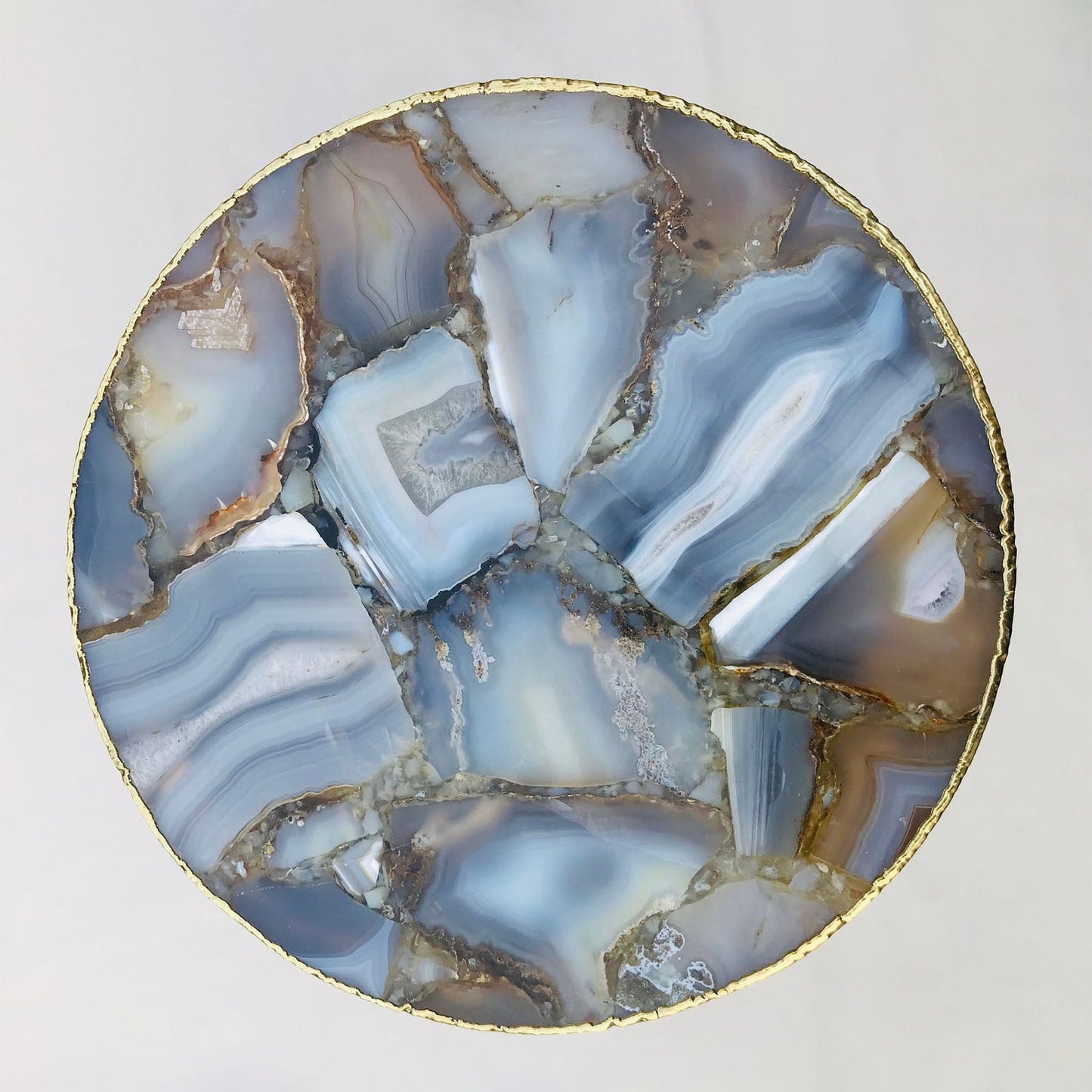 Banded Agate Round Edge Side/Coffee Table
