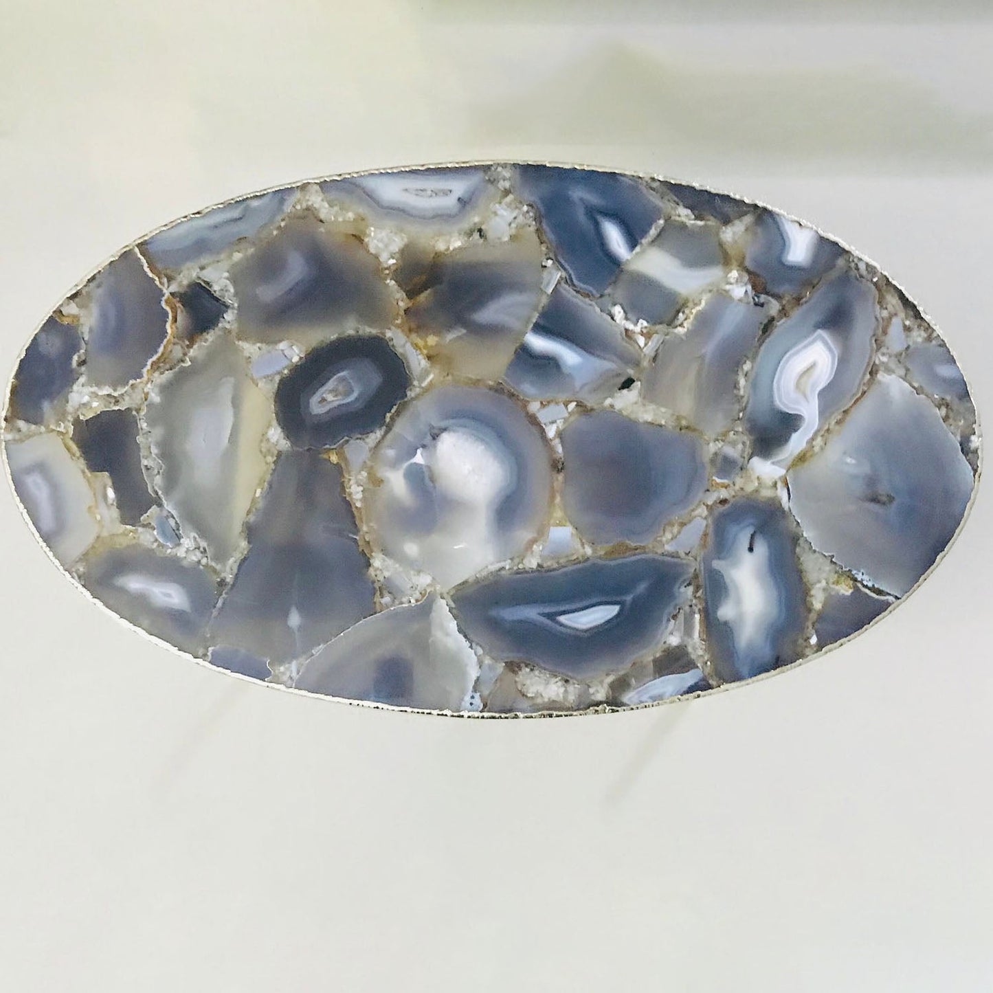 Oval Agate/Crystal/Gemstone/Quartz Organic Edge Side/Drink/Table