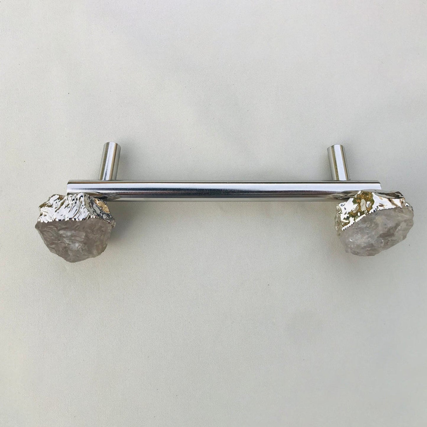 Set of 4 - Cabinet/Door/Drawer/Kitchen Handle and Pull - Clear Quartz/Agate stainless steel handles