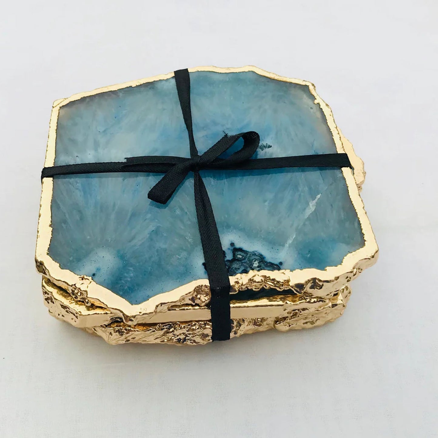 Blue Agate - Set of 4 Large Coasters/Personalised Momentos