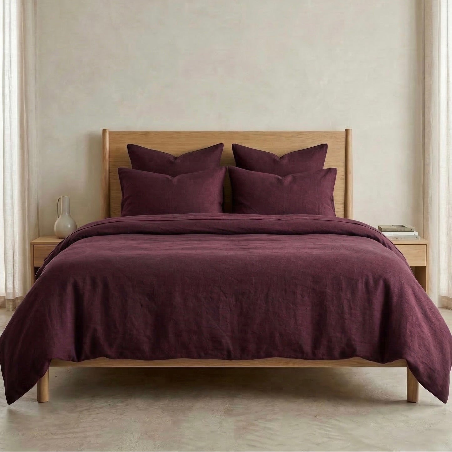 Linen Cotton Mix Duvet Set | 3 Piece Duvet Cover Set | Pre-washed