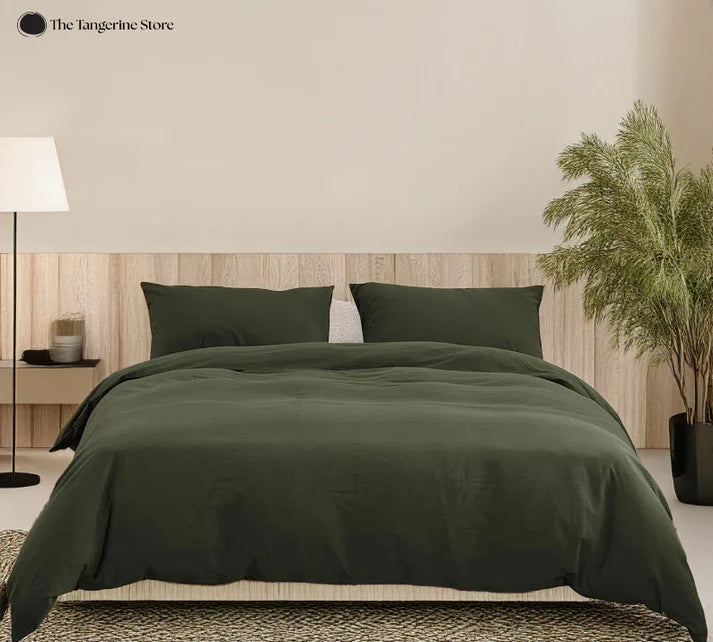 Pure Cotton Duvet Cover Sets | 3 Piece Duvet Cover Set | Pre-washed | 400 TC Cotton Sateen | Ultra Soft | Luxury Bedding