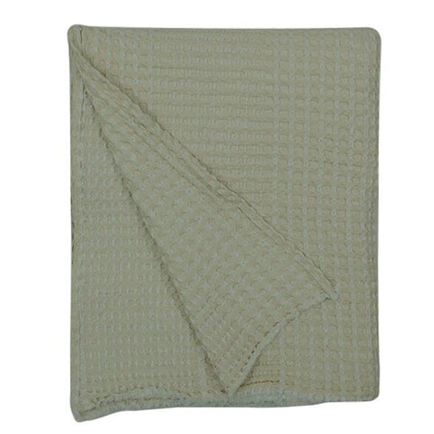 Sage Green - Waffle Weave Throw Blanket | Super Soft | Pre-Washed | Pure Linen, Linen Cotton Mix or Pure Cotton Fabric