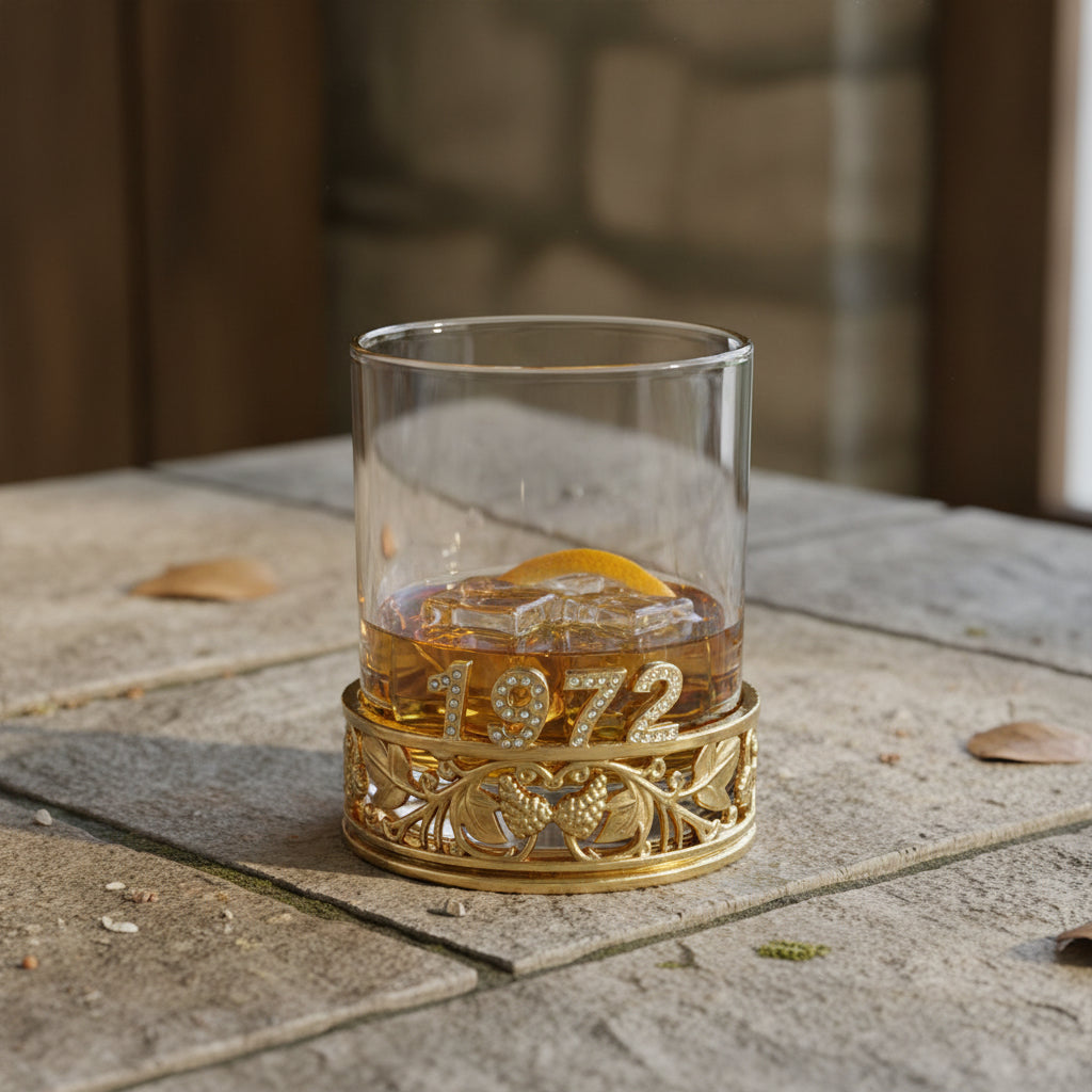 Personalized Whisky Glass | Custom Name Whiskey Glass with Crystal Letter Holder | Luxury Gift