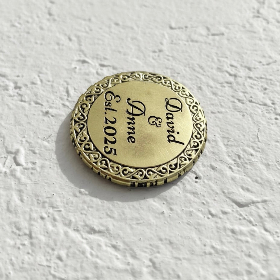 Set of 4 Custom Engraved Round Coasters | Custom Name & Logo Coasters | Housewarming Gift