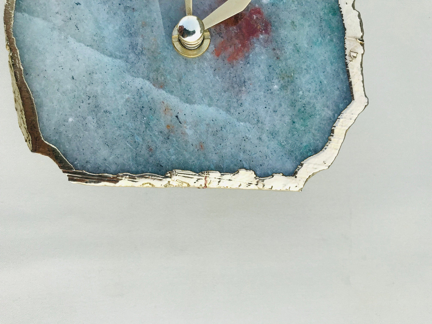 Grey Green Aventurine Agate Desk/Wall Clock/Personalised Momento