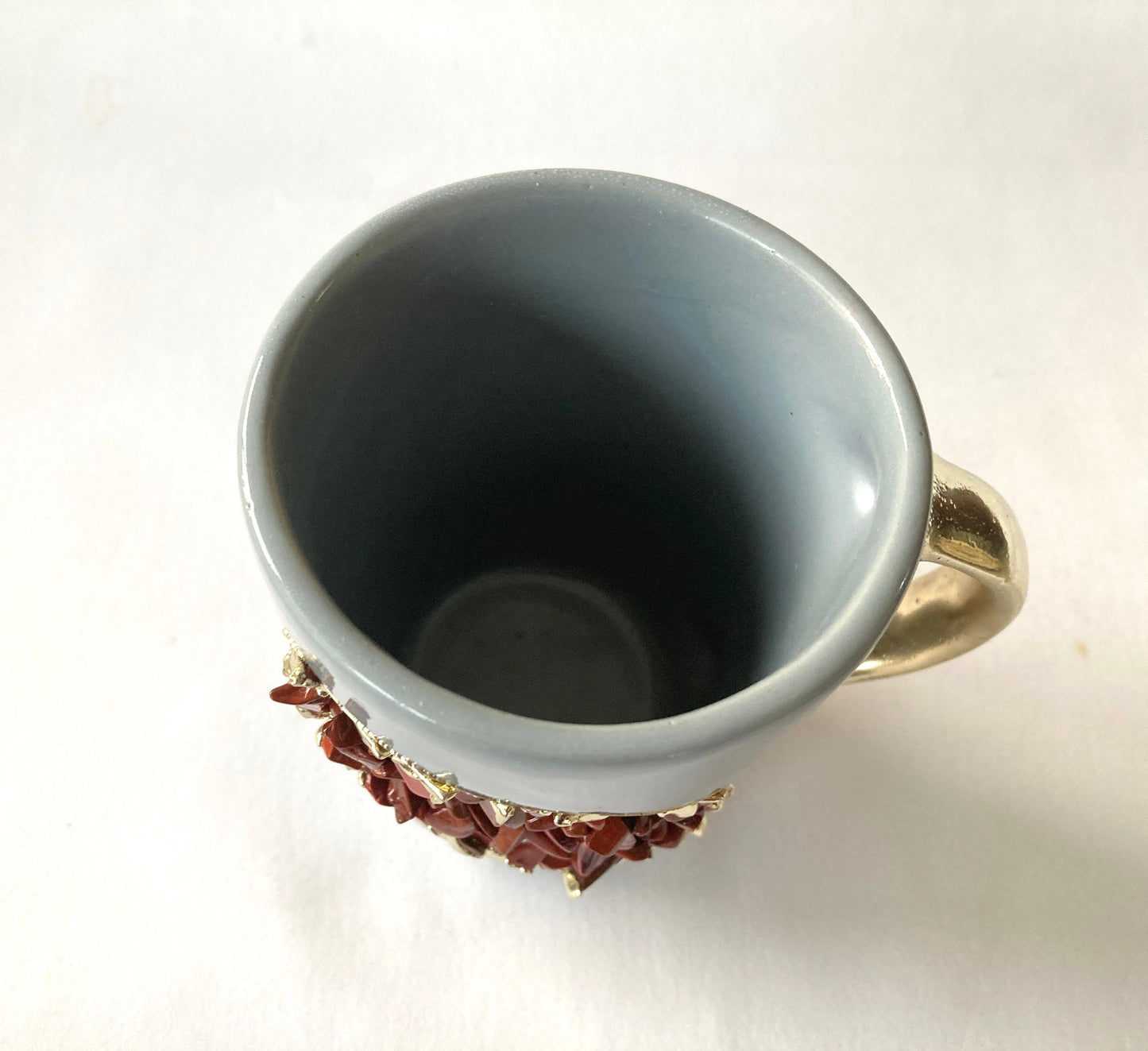 Grey & Gold Ceramic Agate Mugs (Set of 2)