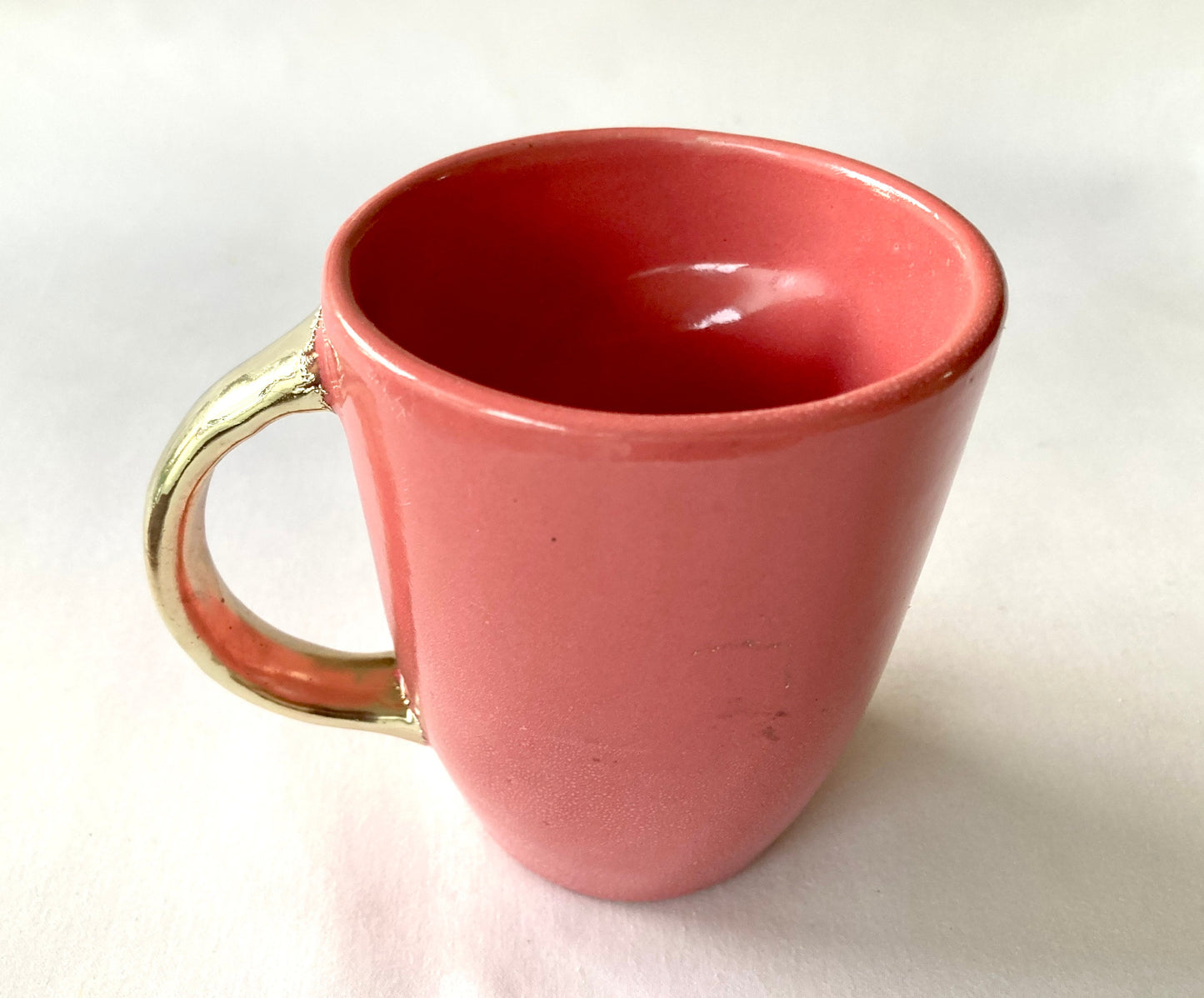 Set of 2 |Personalised Pink and Gold Ceramic Coffee/Tea Mug with Light Green Semi-precious Agate Crystal Gemstones| 8 Oz