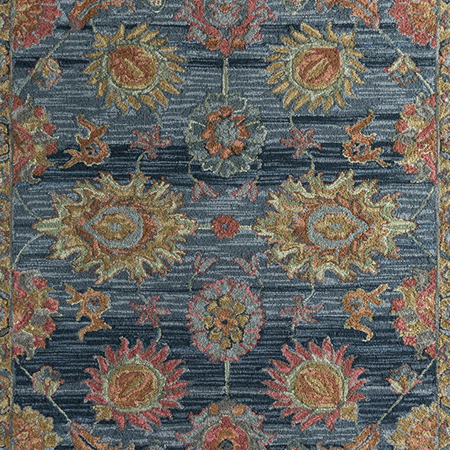 Aziz Hand-Tufted Wool Rug - Blue, Pink & Yellow