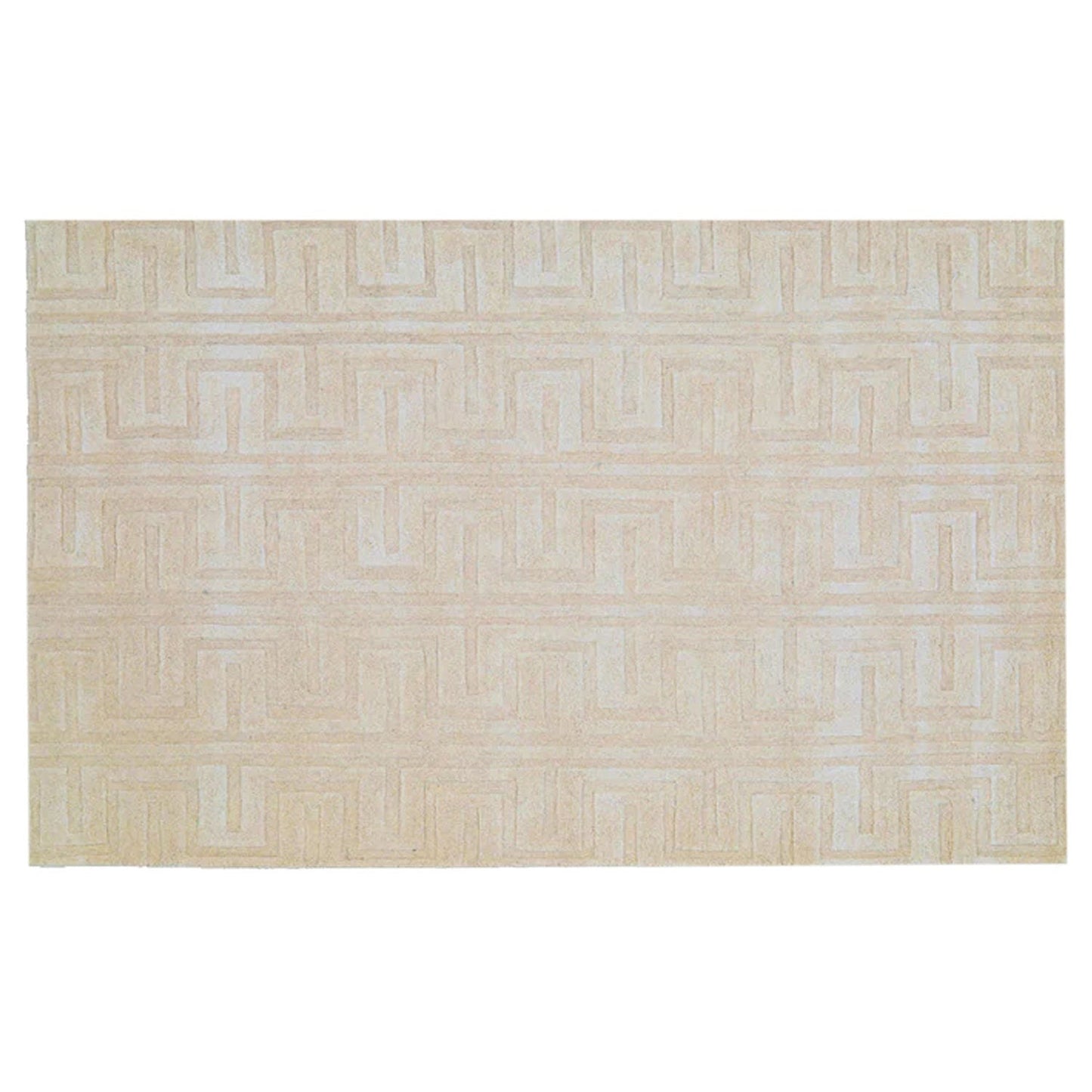 Cream & Beige Abstract Hand-Tufted Wool Rug