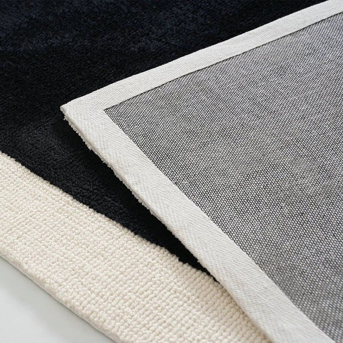 Black & White Abstract Hand-Tufted Pure Wool Rug