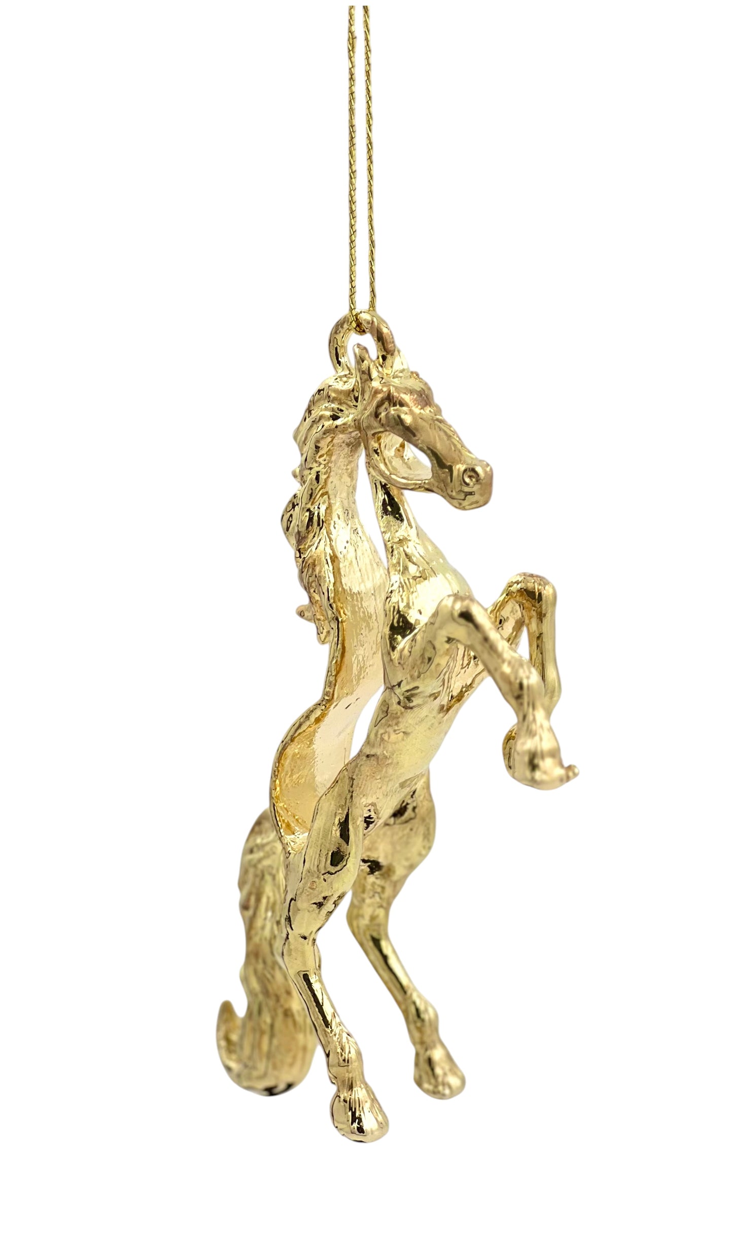 Horse christmas ornament | metallic tree decoration in gold, silver and antique | set of 2 or 4