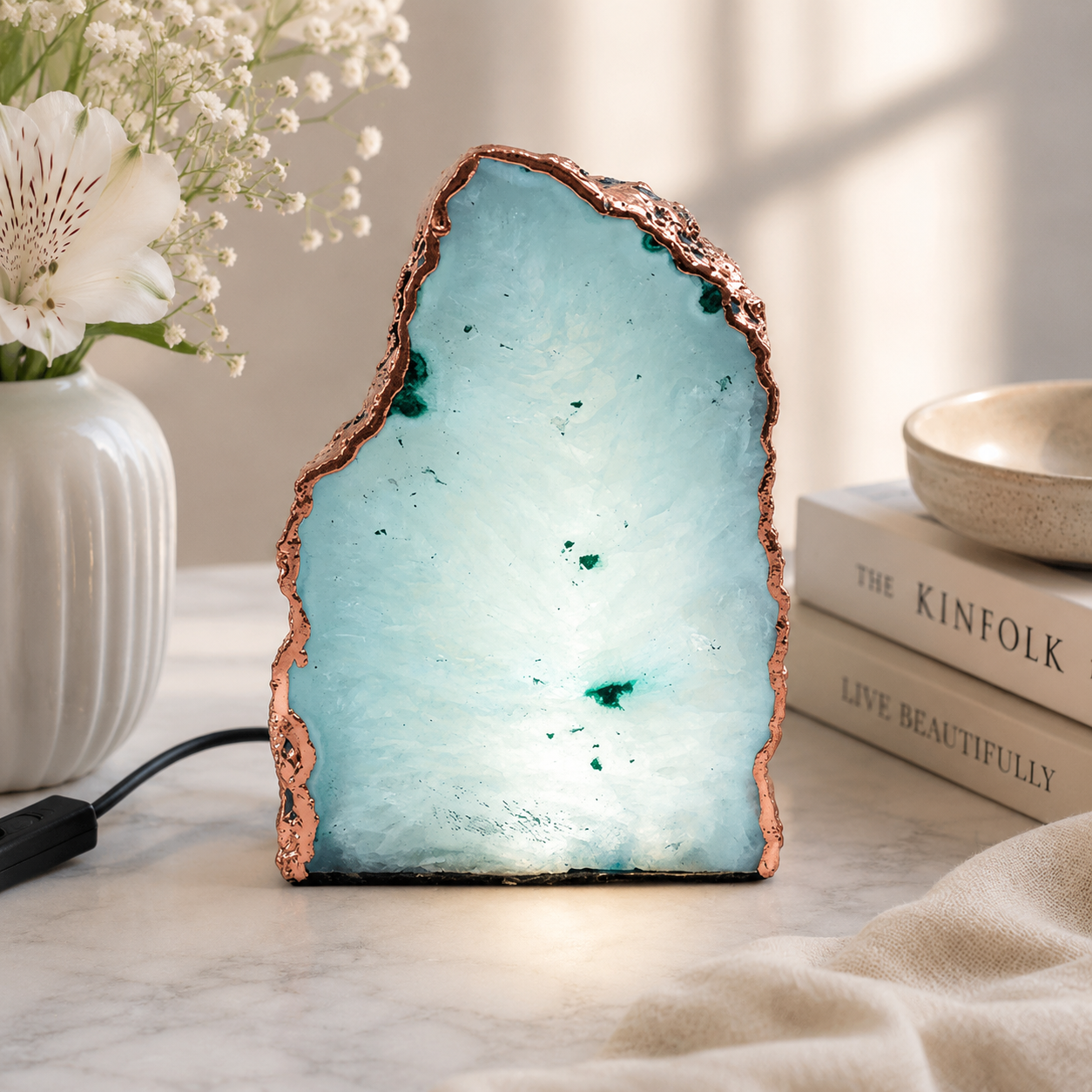 Aqua Agate Lamp