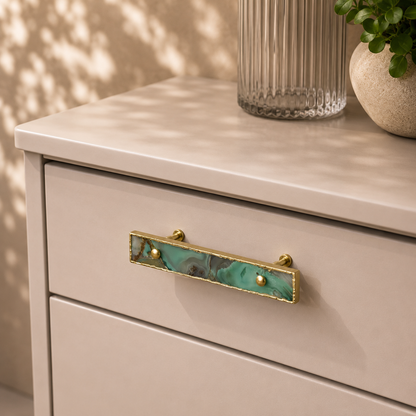 Green Agate Cabinet Handle - Set of 4