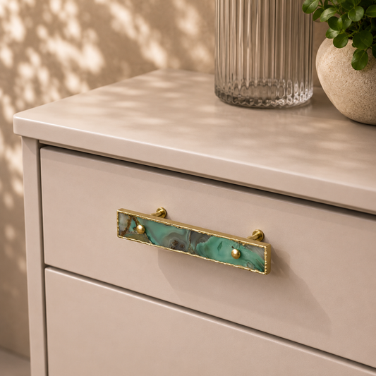 Green Agate Cabinet Handle - Set of 4
