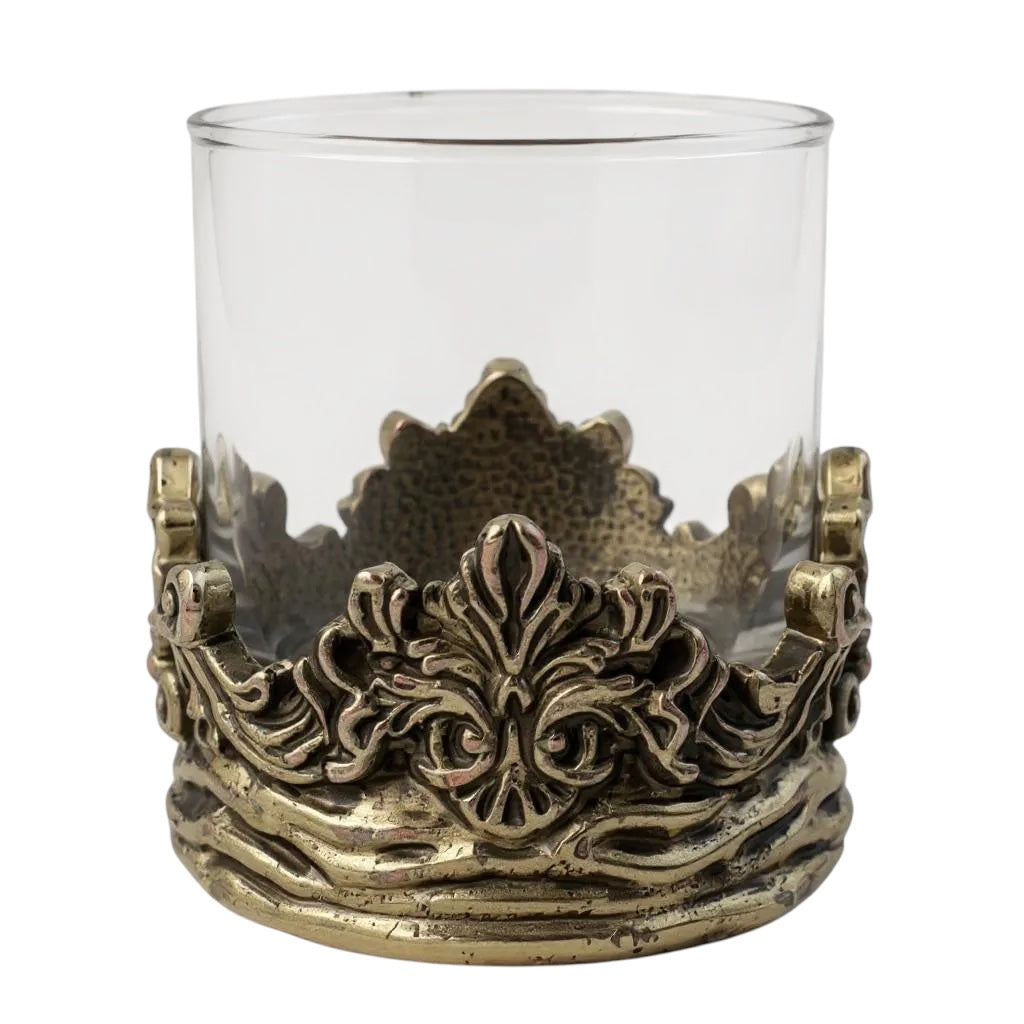 Intricate Baroque Crown Whisky Glasses | Statement Barware & Luxury Drinkware |  | Set of 2 & Set of4