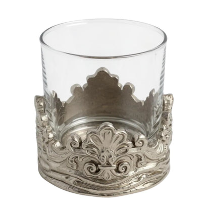Intricate Baroque Crown Whisky Glasses | Statement Barware & Luxury Drinkware |  | Set of 2 & Set of4