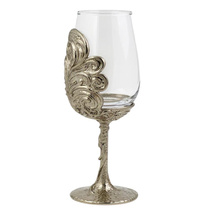 Intricate Leaf & Ambi Design Wine Glasses | Designer Statement Drinkware  | Set of 2 / Set of 4
