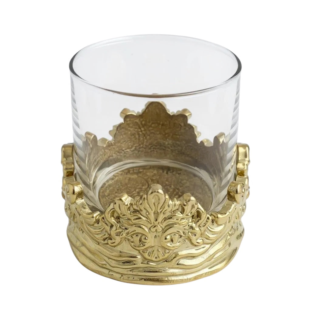 Intricate Baroque Crown Whisky Glasses | Statement Barware & Luxury Drinkware |  | Set of 2 & Set of4