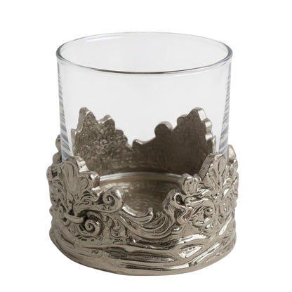 Intricate Baroque Crown Whisky Glasses | Statement Barware & Luxury Drinkware |  | Set of 2 & Set of4