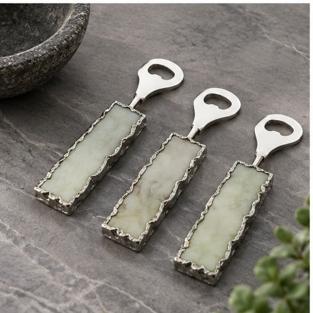 White Marble Bottle Openers – Set of 3