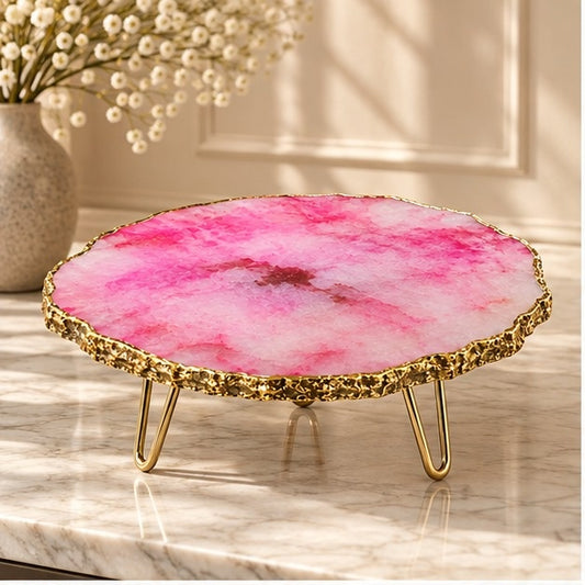 Pink Agate Cake Stand