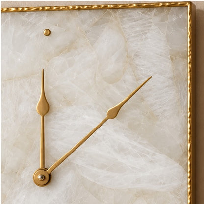 White Agate Square Wall Clock
