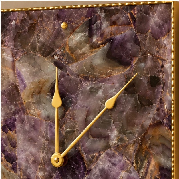 Amethyst Agate Square Wall Clock