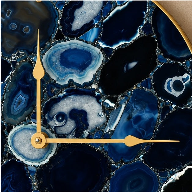 Blue Agate Circular Wall Clock