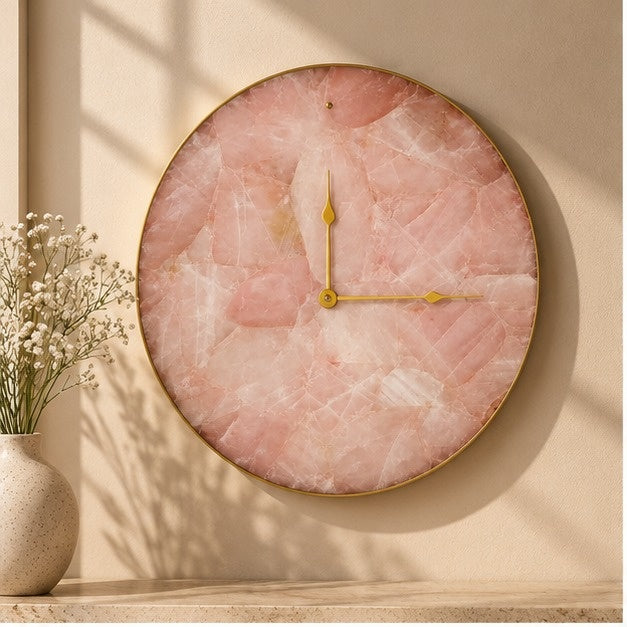 Rose Quartz Circular Wall Clock