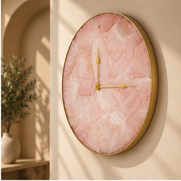Rose Quartz Circular Wall Clock