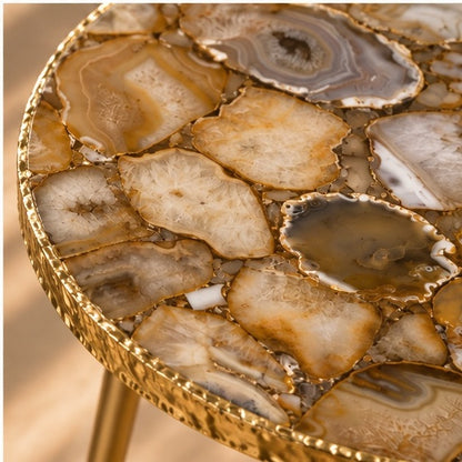 Golden Agate Round Side Table