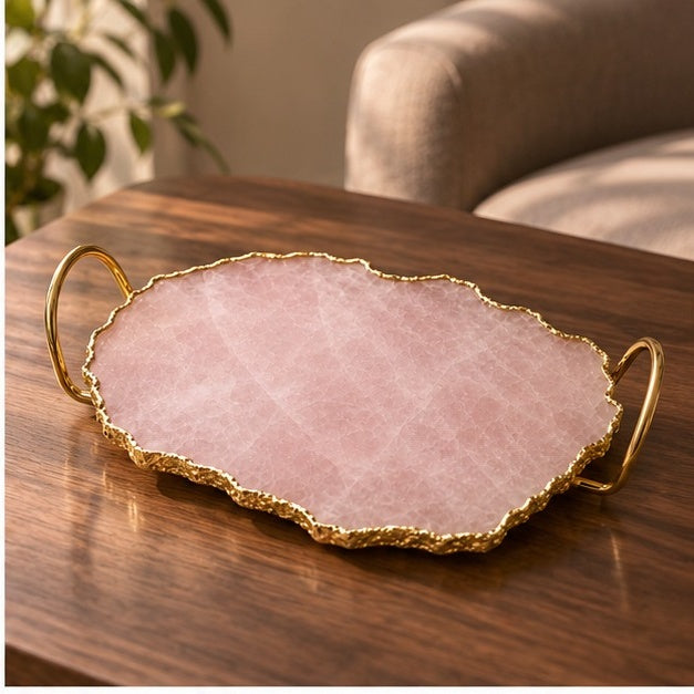 Rose Quartz Organic Edge Tray