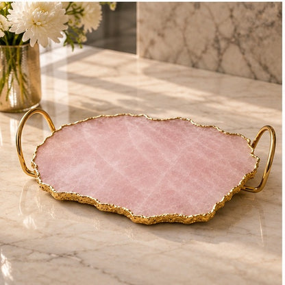 Rose Quartz Organic Edge Tray