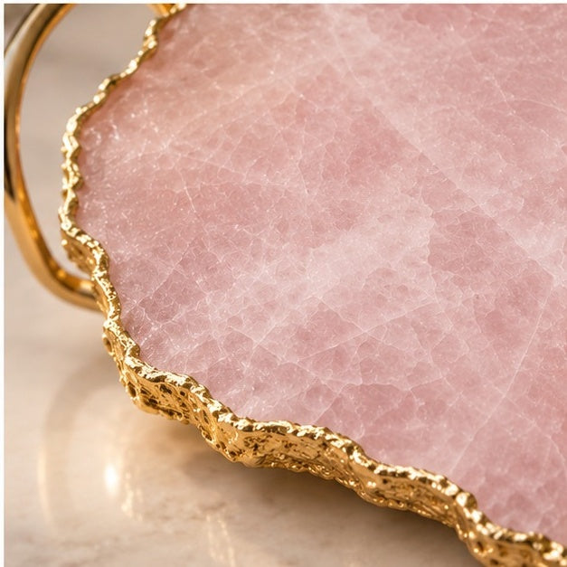 Rose Quartz Organic Edge Tray
