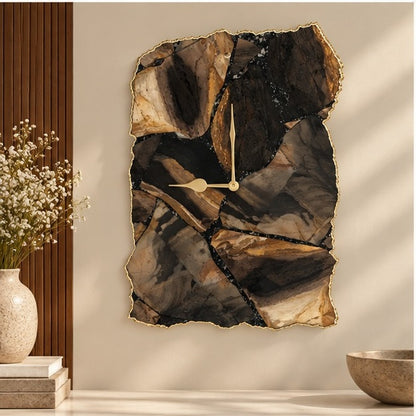 Picture jasper wall clock in an arched alcove