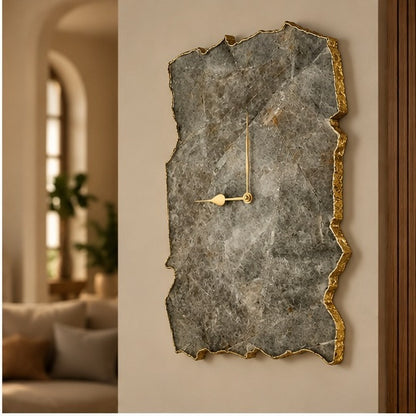 Grey agate wall clock in an arched alcove