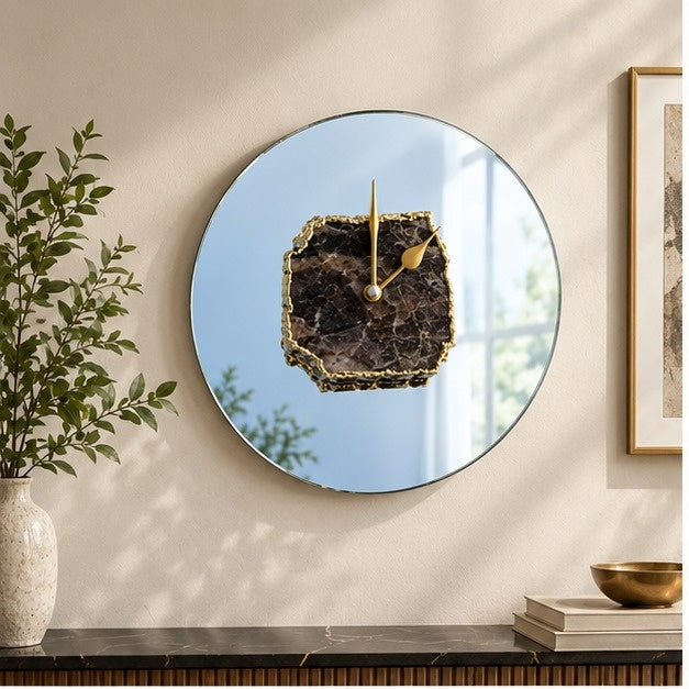 Amethyst Mirror Agate Wall Clock – 10 Inch