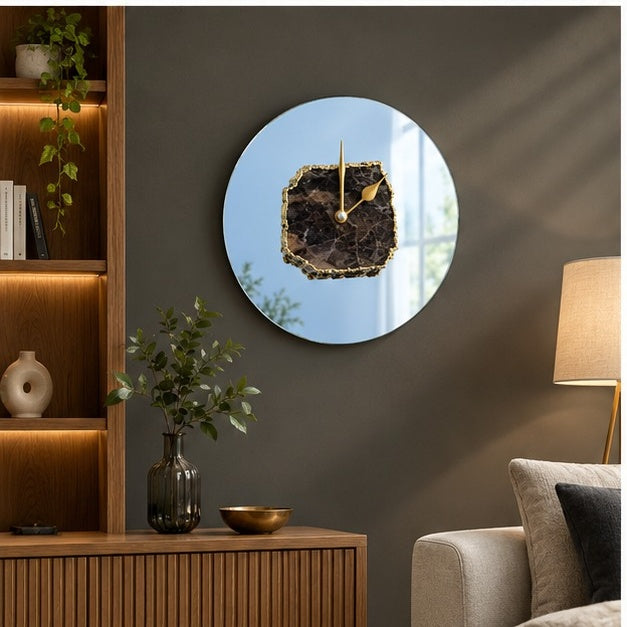Amethyst Mirror Agate Wall Clock – 10 Inch