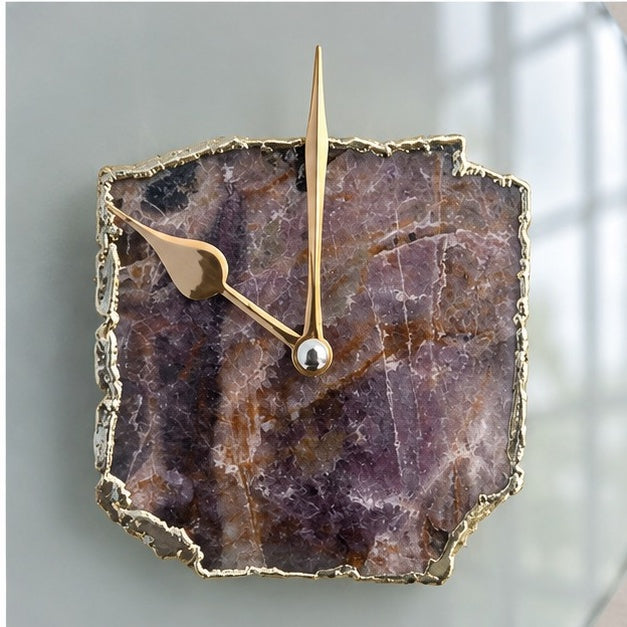 Amethyst Mirror Agate Wall Clock – 10 Inch