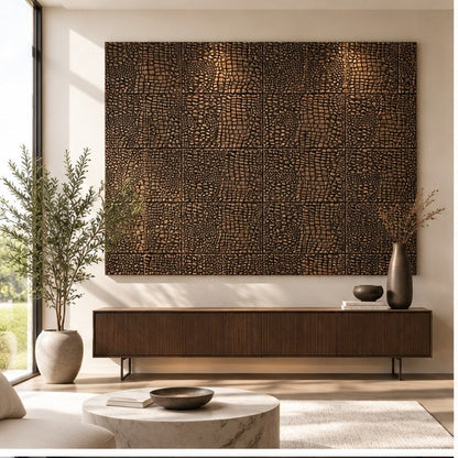 Croc Skin Metal Wall Tiles – Set of 4