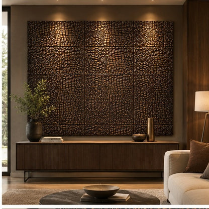 Croc Skin Metal Wall Tiles – Set of 4
