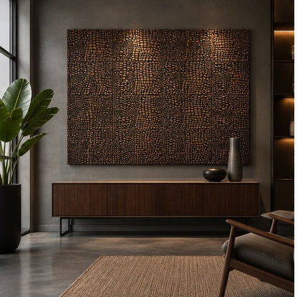 Croc Skin Metal Wall Tiles – Set of 4
