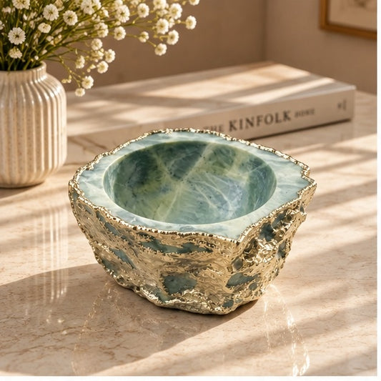Lime Green Agate Geode Bowl