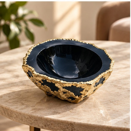 Black Agate Geode Bowl