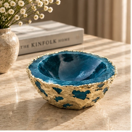 Green Blue Agate Geode Bowl
