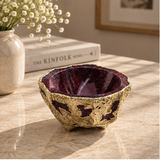 Maroon Red Agate Geode Bowl